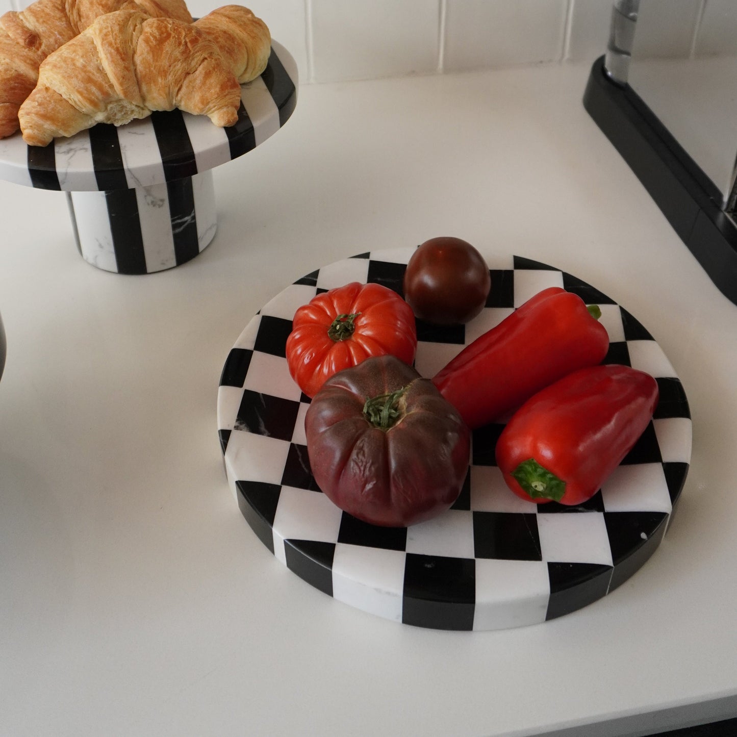 Gatsby Checkered Concave Platter/Tray